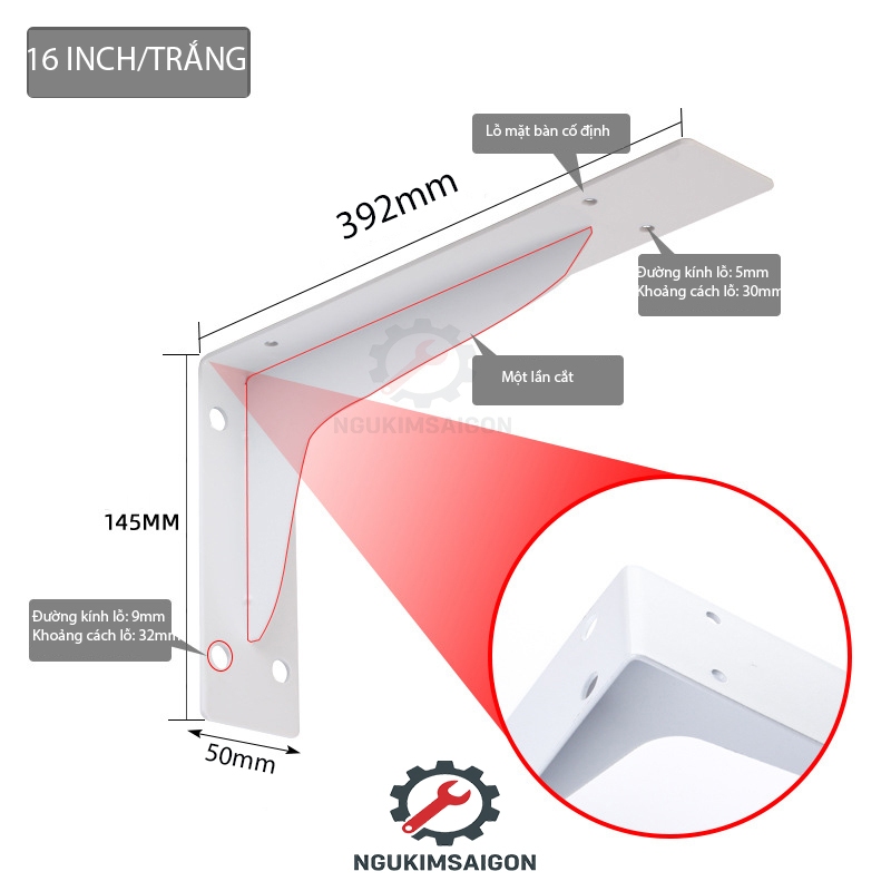 (Bộ 2 Cái) Giá Đỡ Gắn Tường, Kệ Gắn Tường Chịu Tải Lớn, Ke chữ L  PGT-02