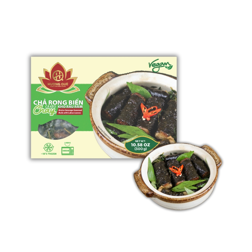 BRAISE SAUSAGE SEAWEED ROLLS WITH LAKSA LEAVES - CHẢ RONG BIỂN (CÁ KÈO) KHO RAU RĂM 300g