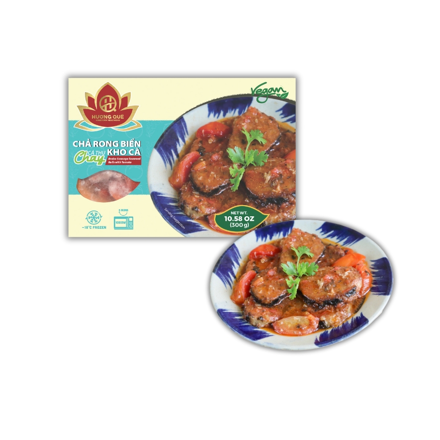 BRAISE SAUSAGE SEAWEED ROLLS WITH TOMATO - CHẢ RONG BIỂN (CÁ THU) KHO CÀ 300g