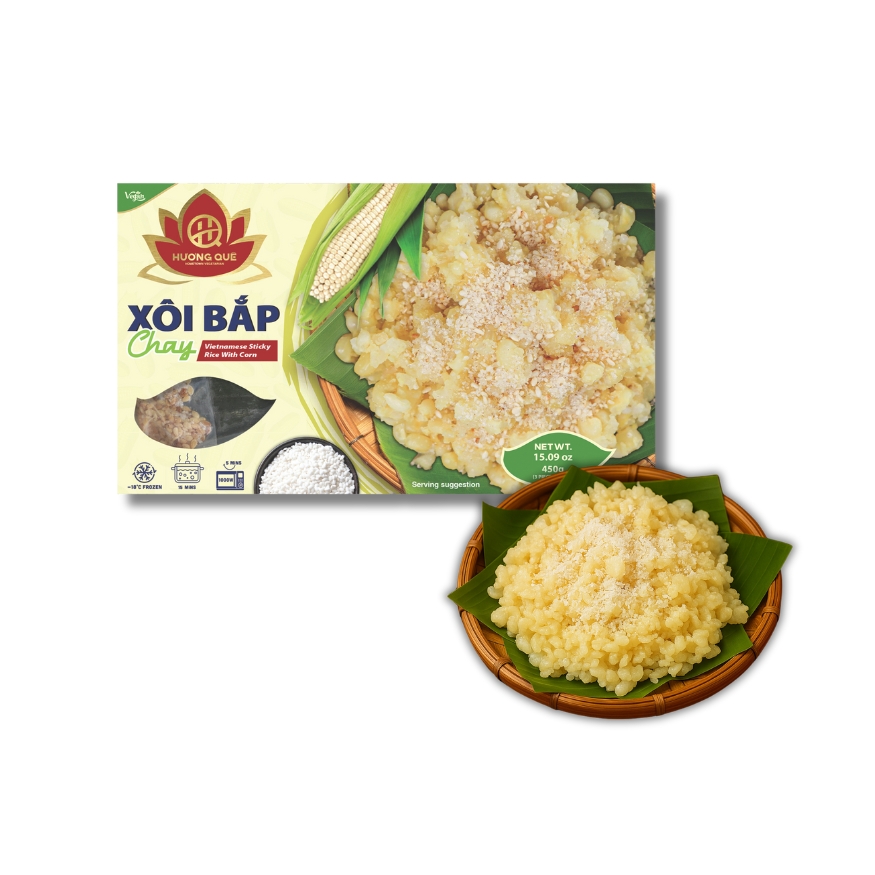 STICKY RICE WITH CORN - XÔI BẮP GÓI LÁ CHUỐI 450g