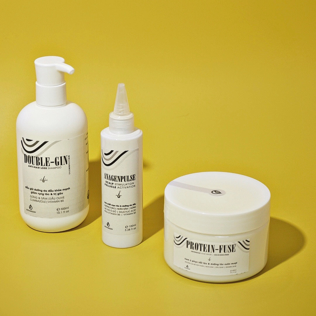 Bộ 3 Chăm Sóc Tóc Thiên Nhiên | Dầu Gội, Tinh Chất, Kem Ủ Tóc Hair Care Set Botaniglow