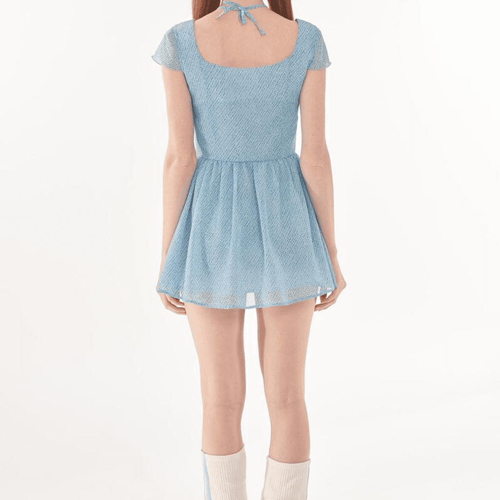 Corset bùng lên quần denim mini