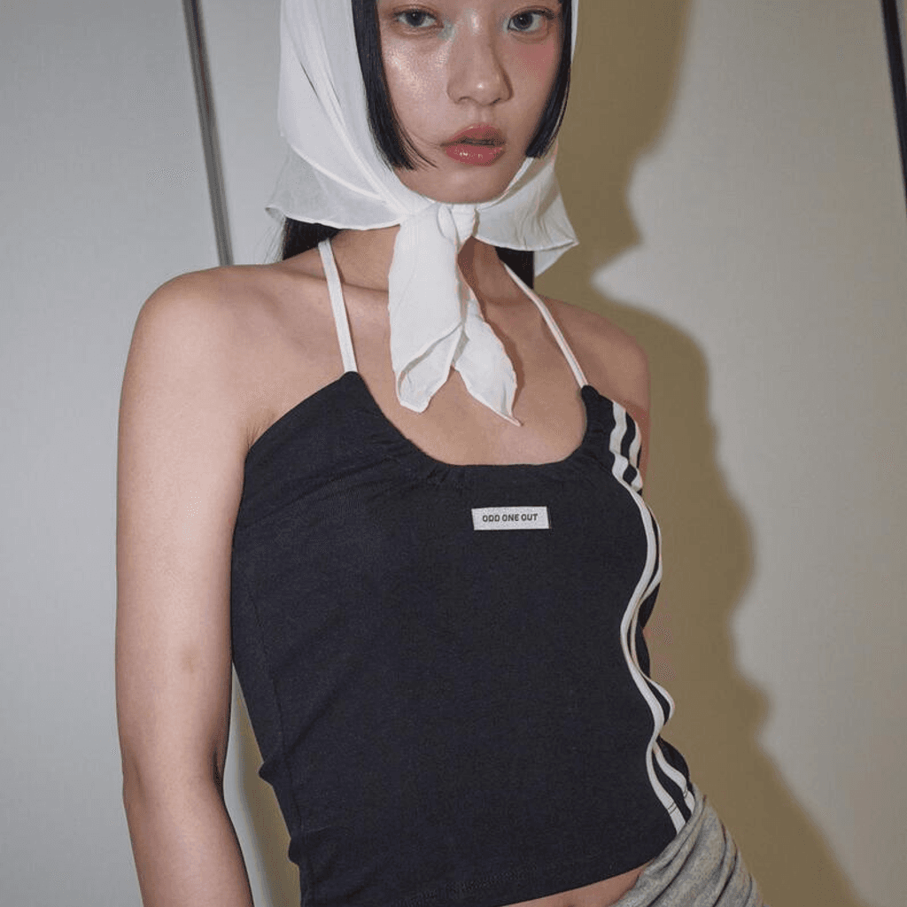 TWO LINE HALTER NECK TOP