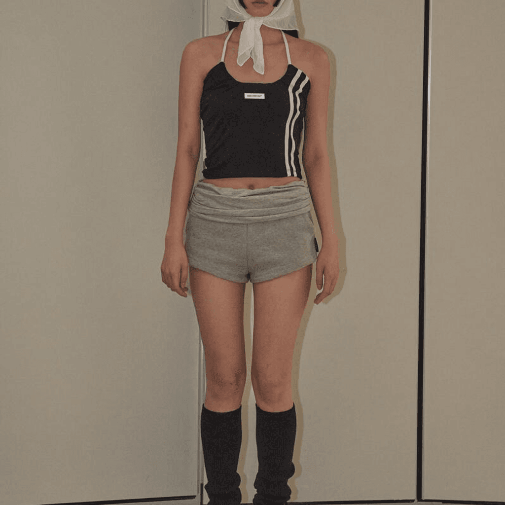 TWO LINE HALTER NECK TOP