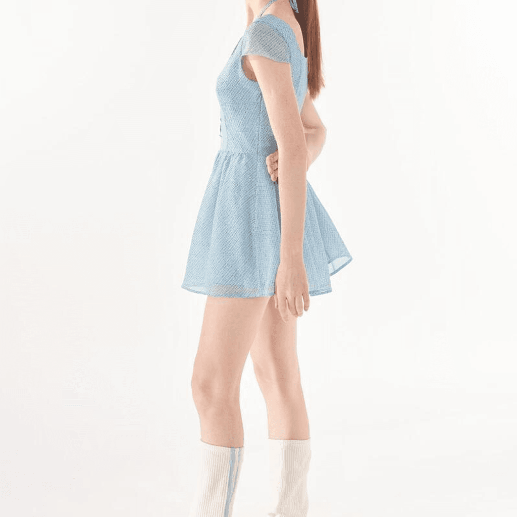 Corset bùng lên quần denim mini