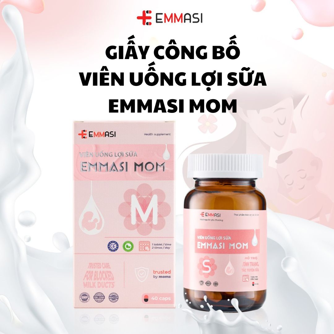 Giấy chứng nhận công bố sản phẩm Viên uống lợi sữa Emmasi Mom sở y tế cấp