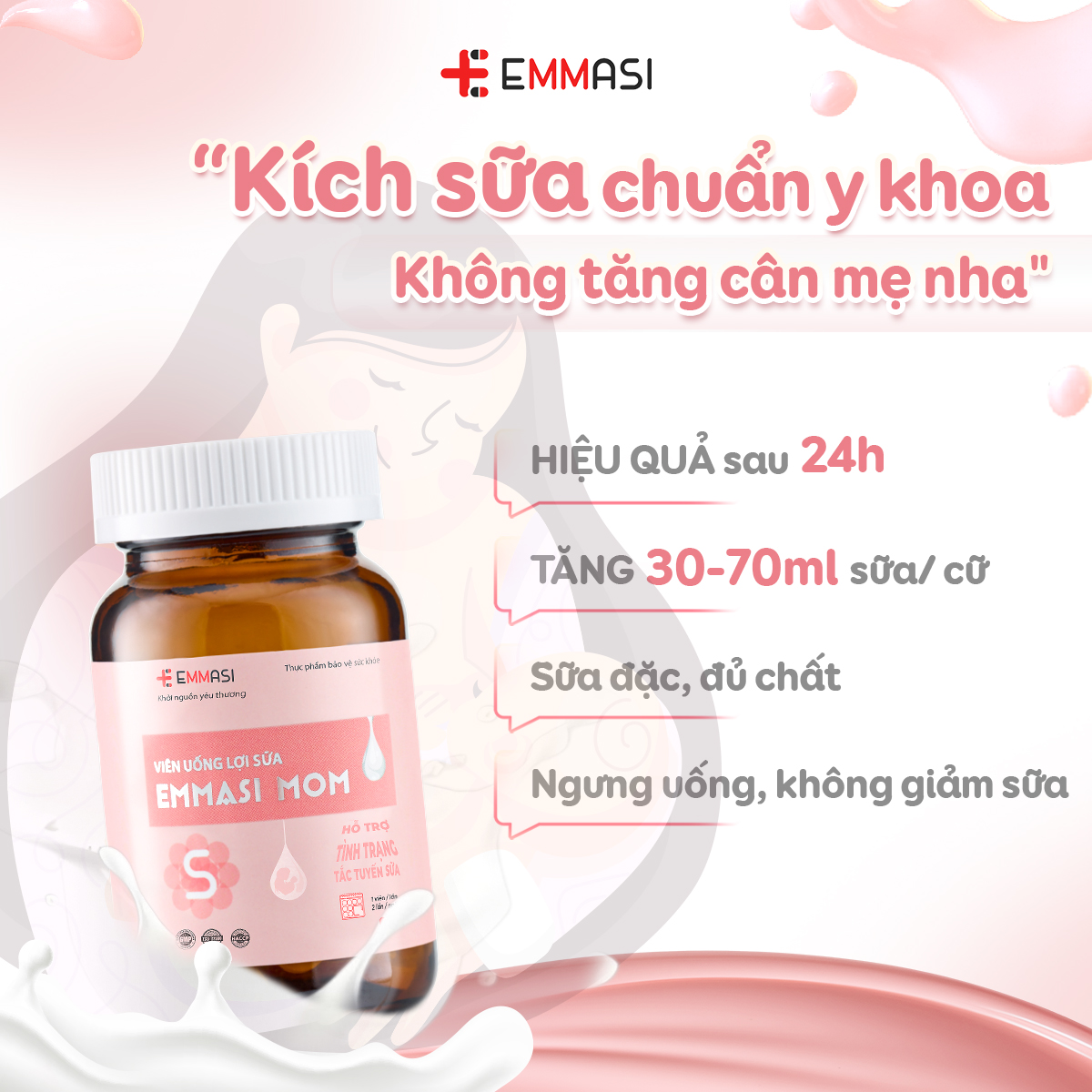 [Combo 3] Viên Uống Lợi Sữa EMMASI 40 Viên Tăng Tiết Sữa Hỗ Trợ Dưỡng Chất Và Đề Kháng Sau Sinh Cho Phụ Nữ Cho Con Bú