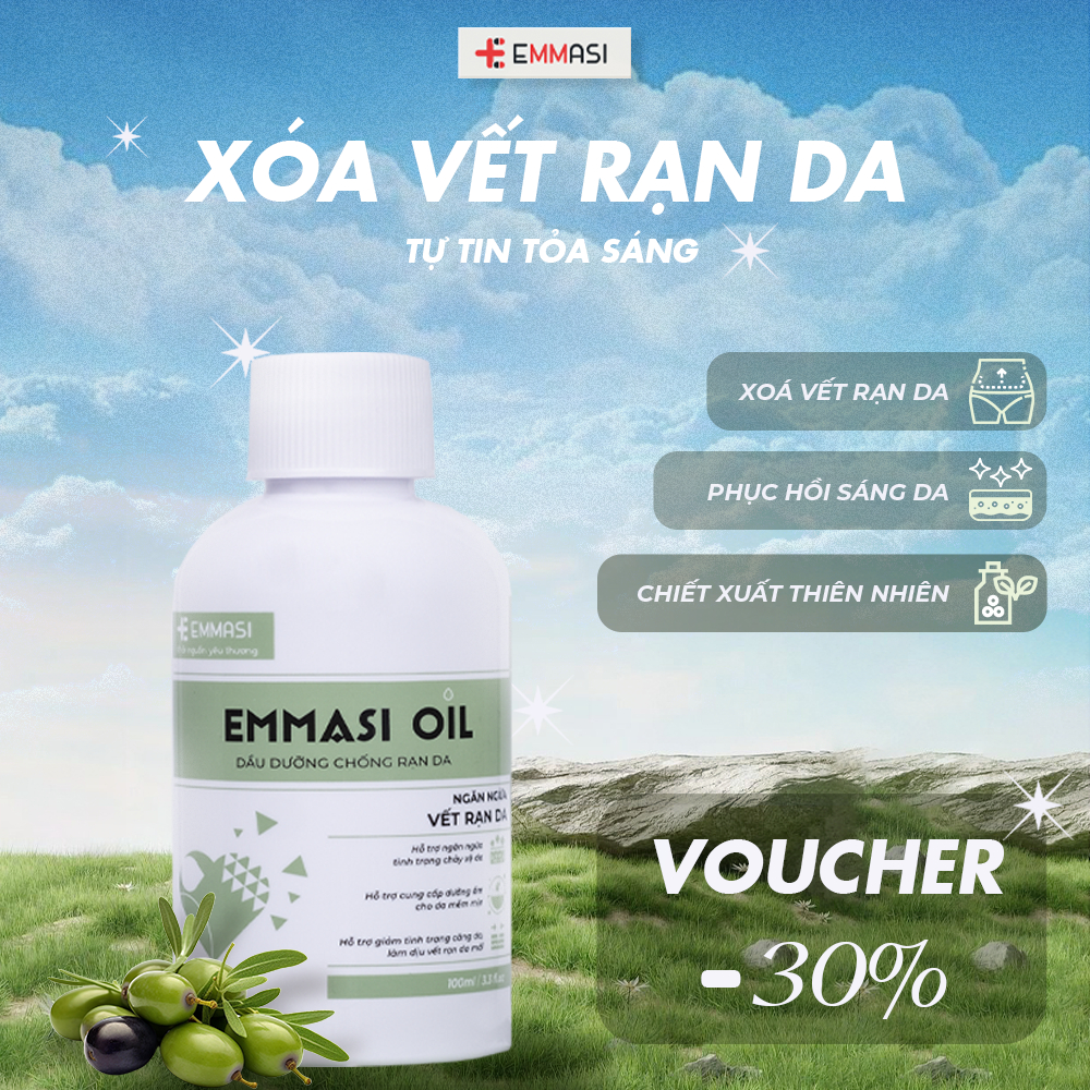 Combo Dầu Rạn Da Emmasi Oil Phòng Ngừa Cải Thiện Rạn Da Mờ Sẹo Đều Màu Dưỡng Ẩm Cho Người Tăng Cân Cho Bà Bầu 100ml