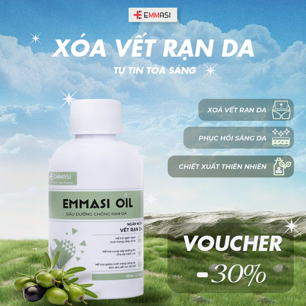 Combo Dầu Rạn Da Emmasi Oil Phòng Ngừa Cải Thiện Rạn Da Mờ Sẹo Đều Màu Dưỡng Ẩm Cho Người Tăng Cân Cho Bà Bầu 100ml