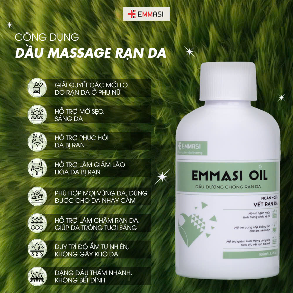 Combo 2 Chai Tinh Dầu Emmasi Oil 100ml Phòng Ngừa Cải Thiện Rạn Da Sau Sinh Rạn Da Tăng Cân Mờ Sẹo Đều Màu Dưỡng Ẩm Da