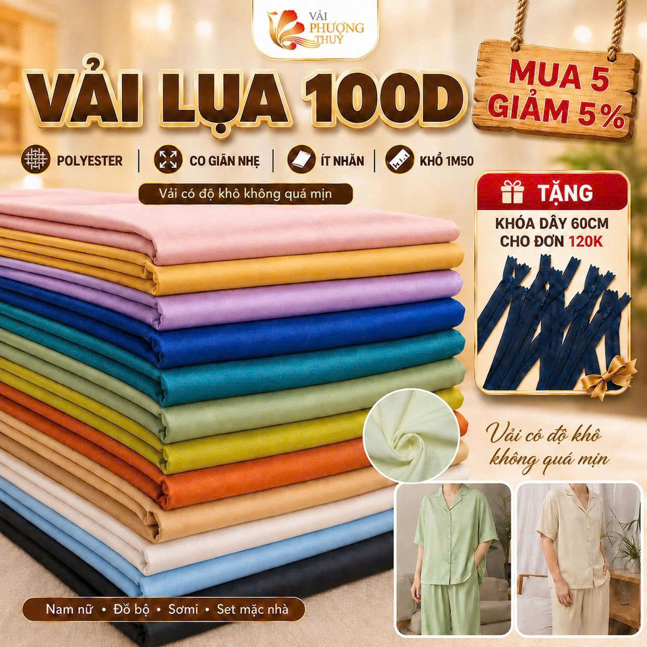 Sự Thật Về Vải Lụa 100D: Chất Vải 