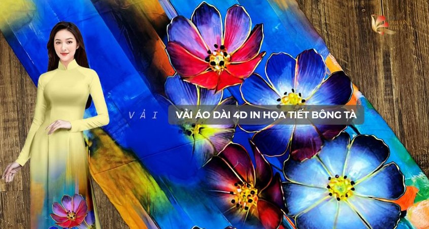 30 mẫu vải áo dài 4D in họa tiết bông tà đẹp, dễ mặc