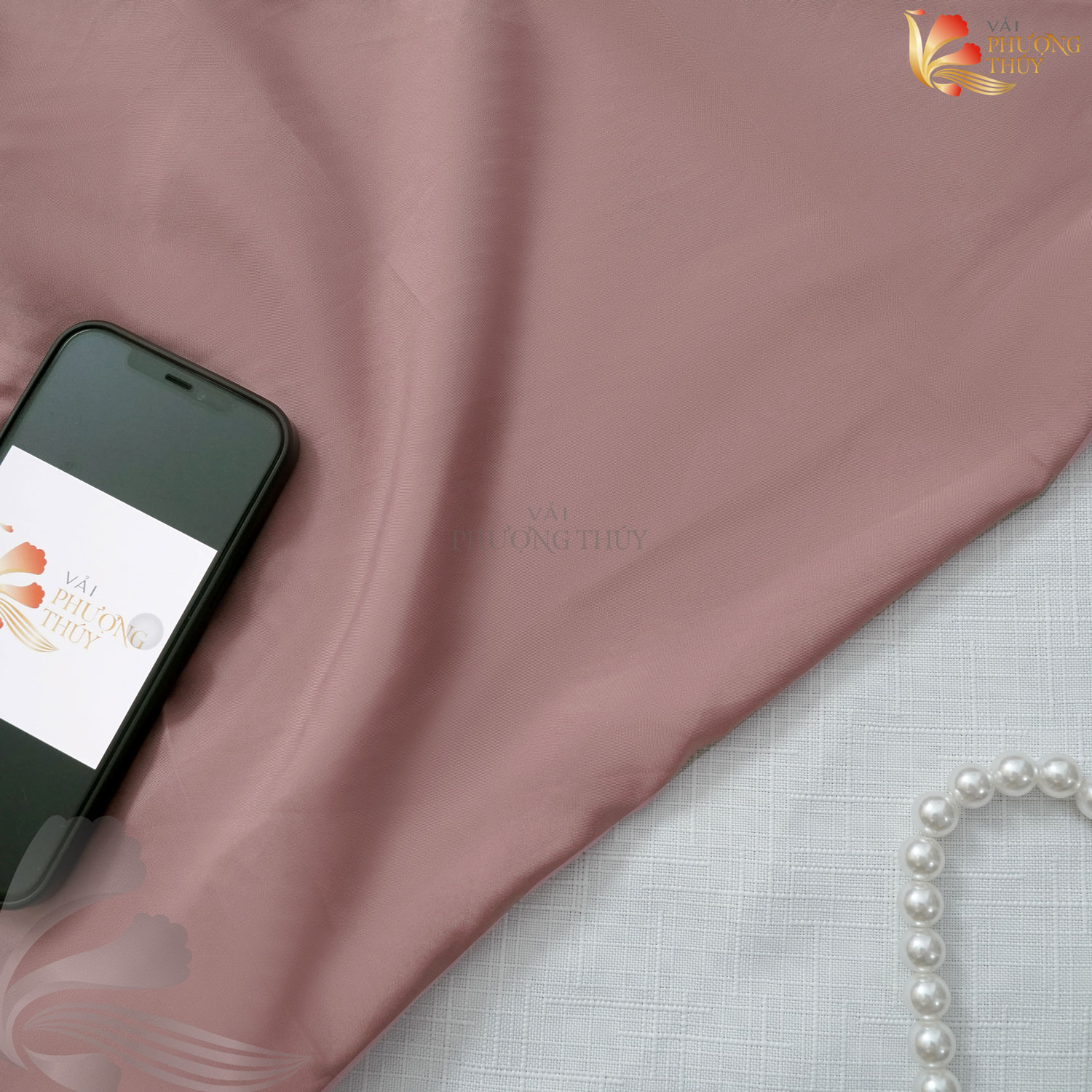 vải lót lụa Phượng Thúy thành phần 100% polyteste 