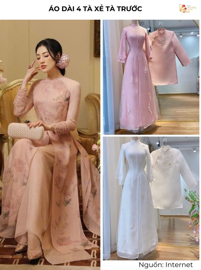 Áo dài 4 tà xẻ tà trước