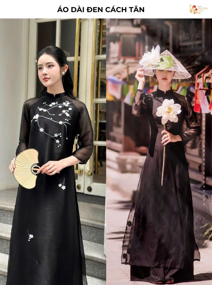 Áo dài đen cách tân