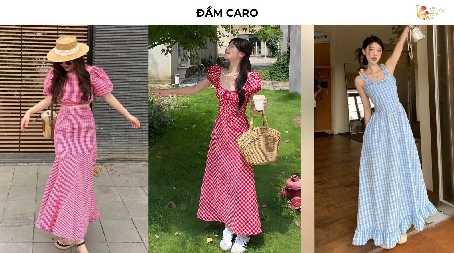 Đầm nữ họa tiết caro dễ mặc