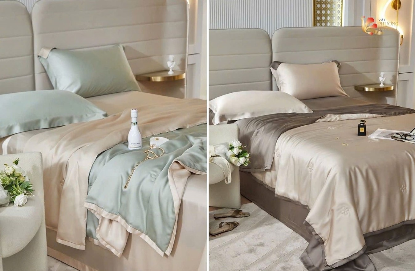 Chăn ga gối vải satin mềm mát
