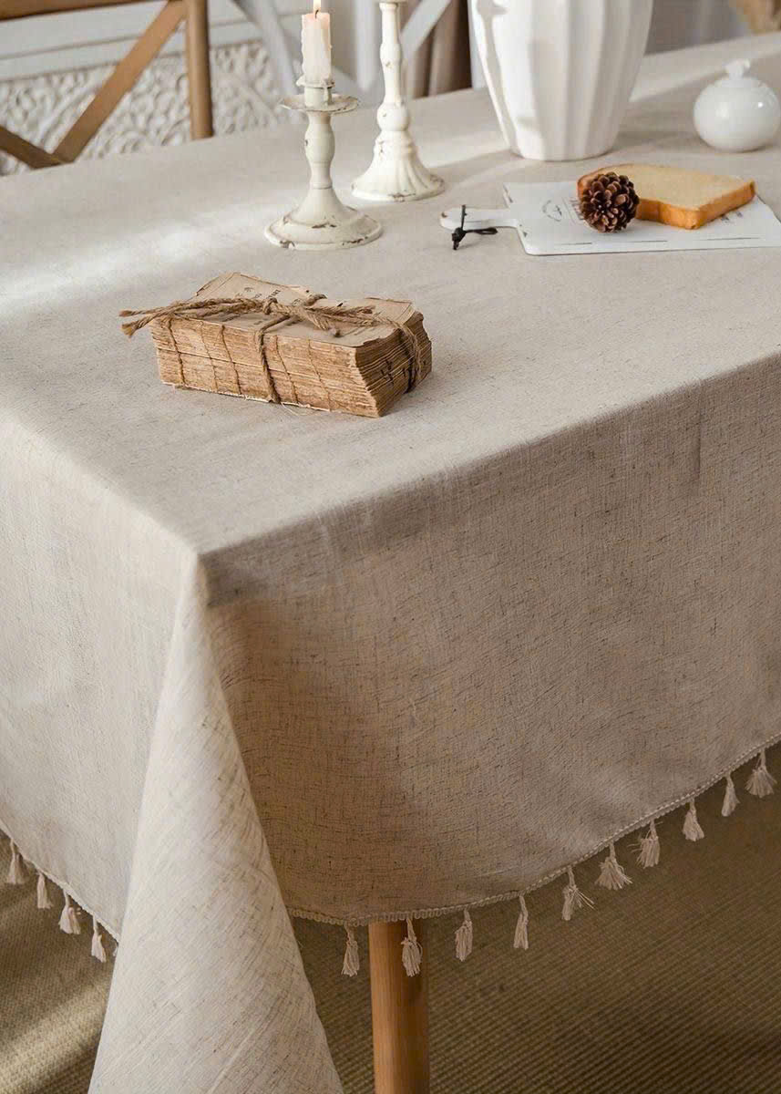 Khăn trải bàn bằng vải lanh - vải linen 