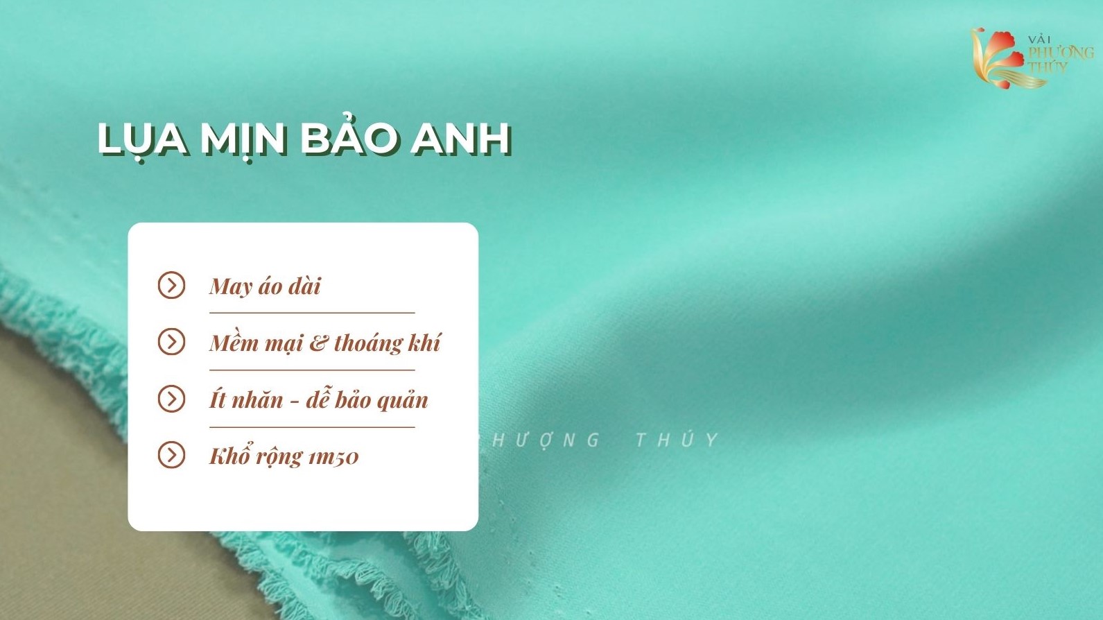 Vải lụa mịn Bảo Anh - Vải lụa áo dài Phượng Thúy