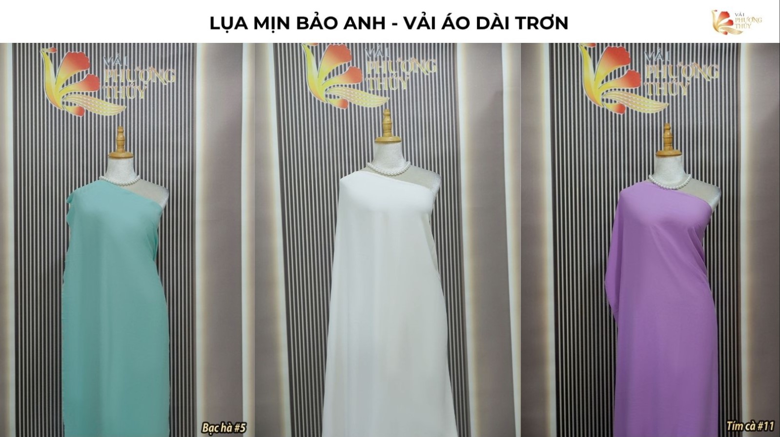 Lụa mịn Bảo Anh | Vải áo dài trơn