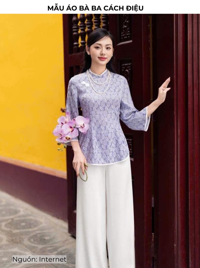Mẫu áo bà ba cách điệu