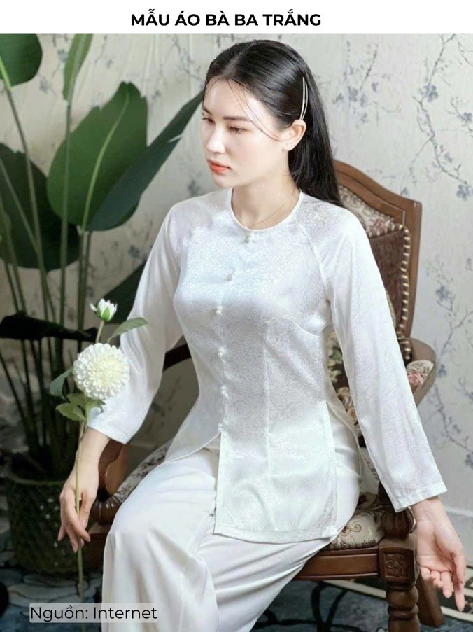 Mẫu áo bà ba trắng