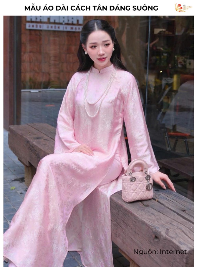 Mẫu áo dài cách tân dáng suông