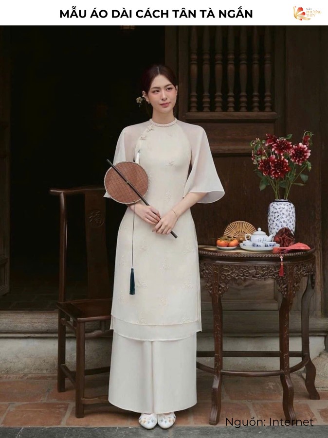 Mẫu áo dài cách tân tà ngắn