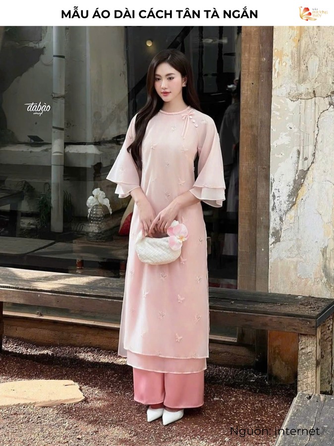 Mẫu áo dài cách tân tà ngắn