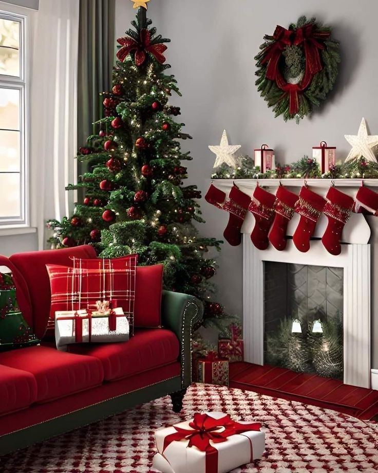Trang trí cây thông Noel lộng lẫy với vải nhung