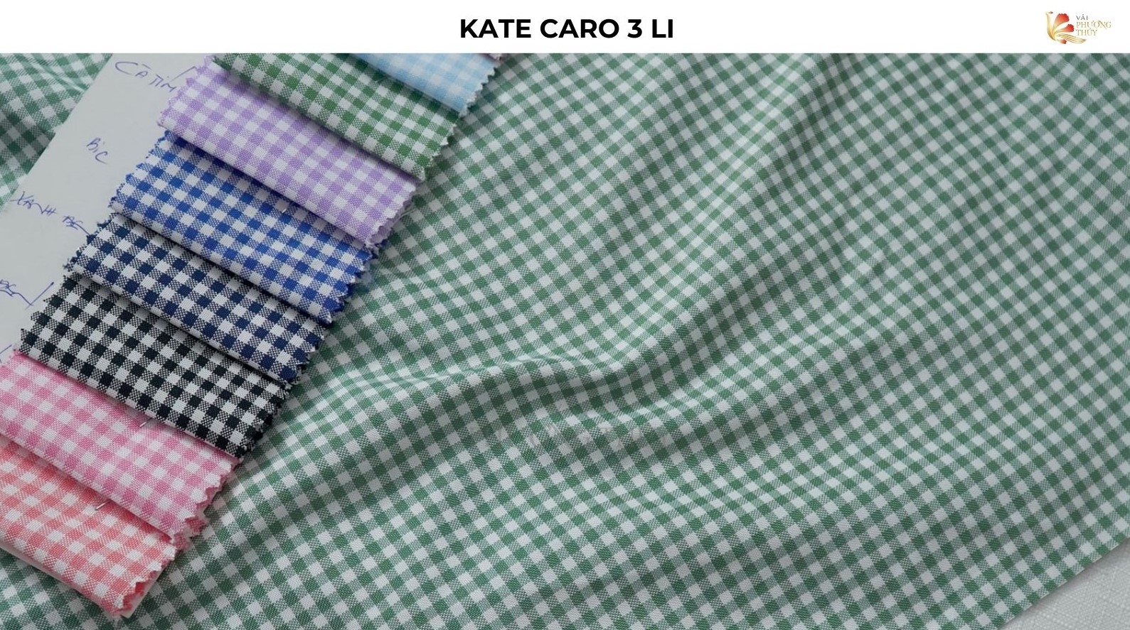Vải kate caro 3 li Phượng Thúy (kate fos)