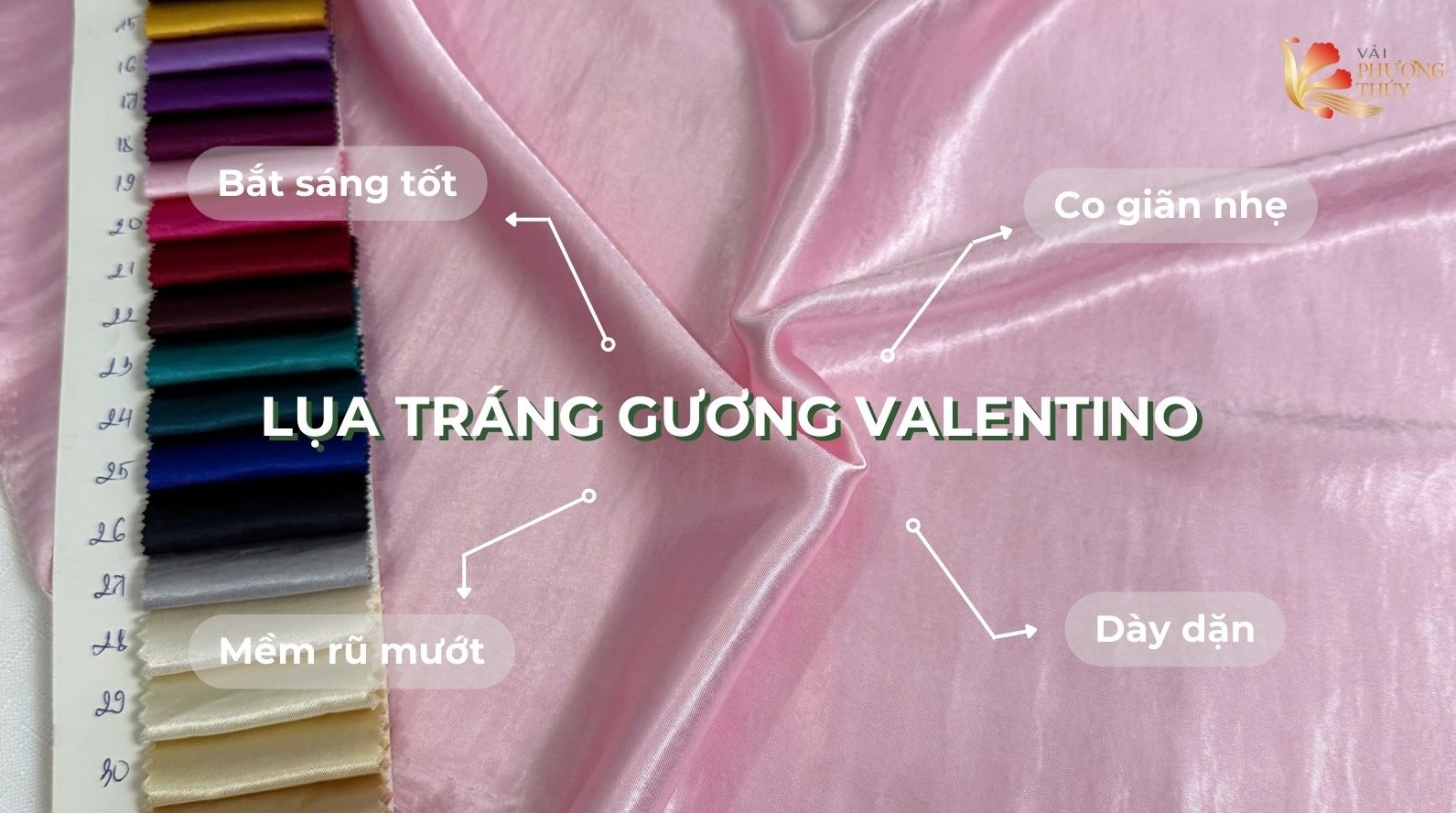 Vải Lụa tráng gương Valentino - Vải may áo dài đẹp, sang trọng, nữ tính