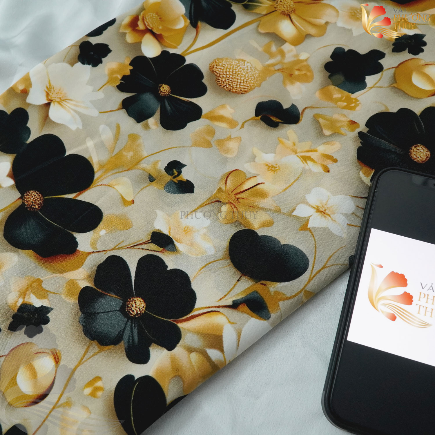 Vải Lụa Mango Phượng Thúy mềm mịn thoáng mát thích hợp may đầm váy áo kiểu,..