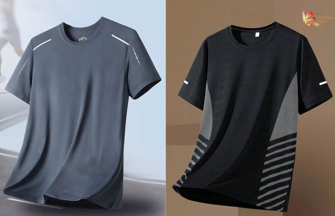 Áo thể thao nam vải polyester chạy bộ tập gym thoáng mát
