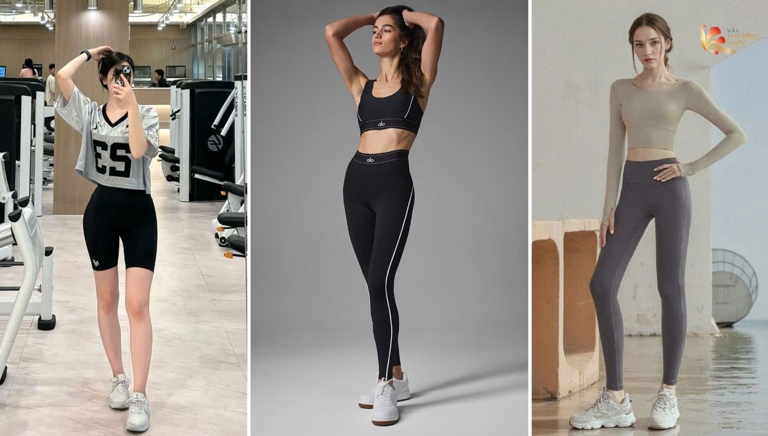 Đồ tập gym, yoga, chạy bộ dành cho nữ vải polyester 