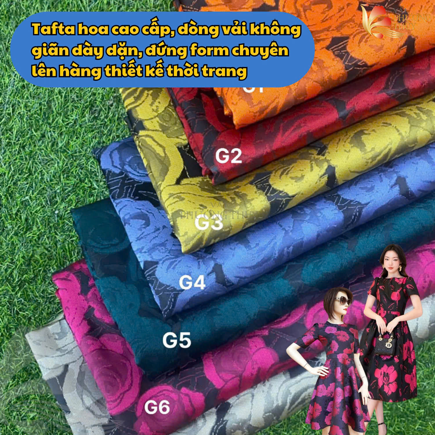 Vải tafta hoa Phượng Thúy