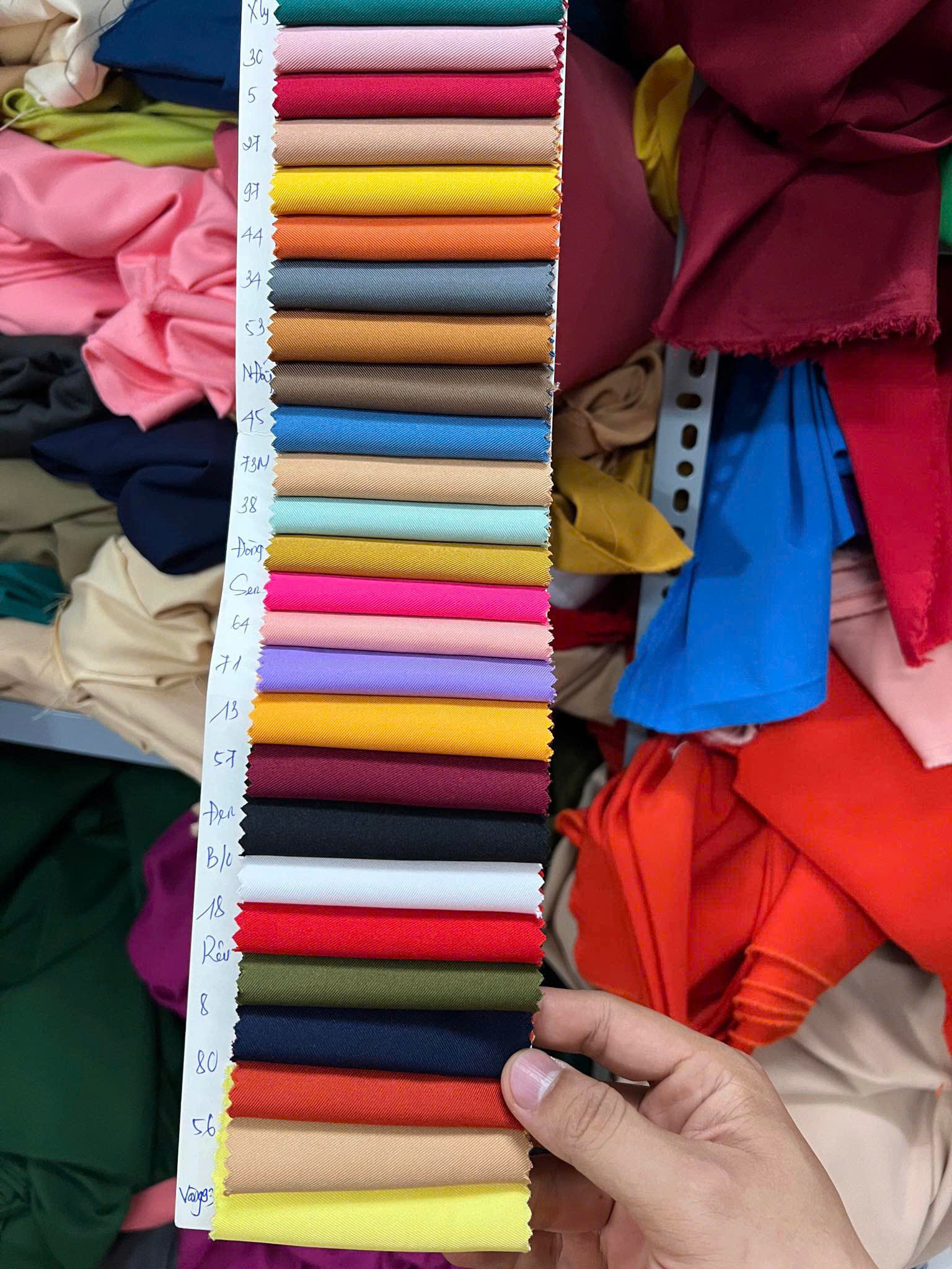 Bảng màu 1 Vải Cotton lạnh Phượng Thúy khổ ngang 1m50