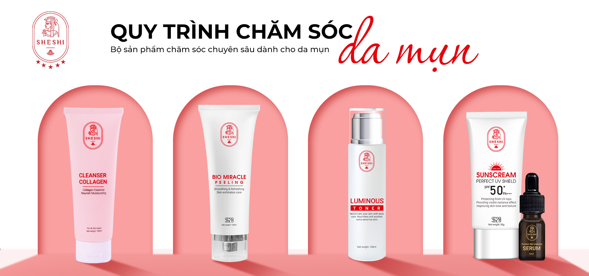 BỘ SẢN PHẨM CHĂM SÓC DA MỤN SHESHI