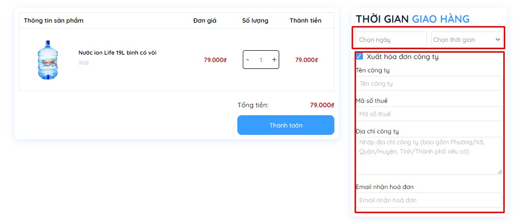 Thời gian giao hàng