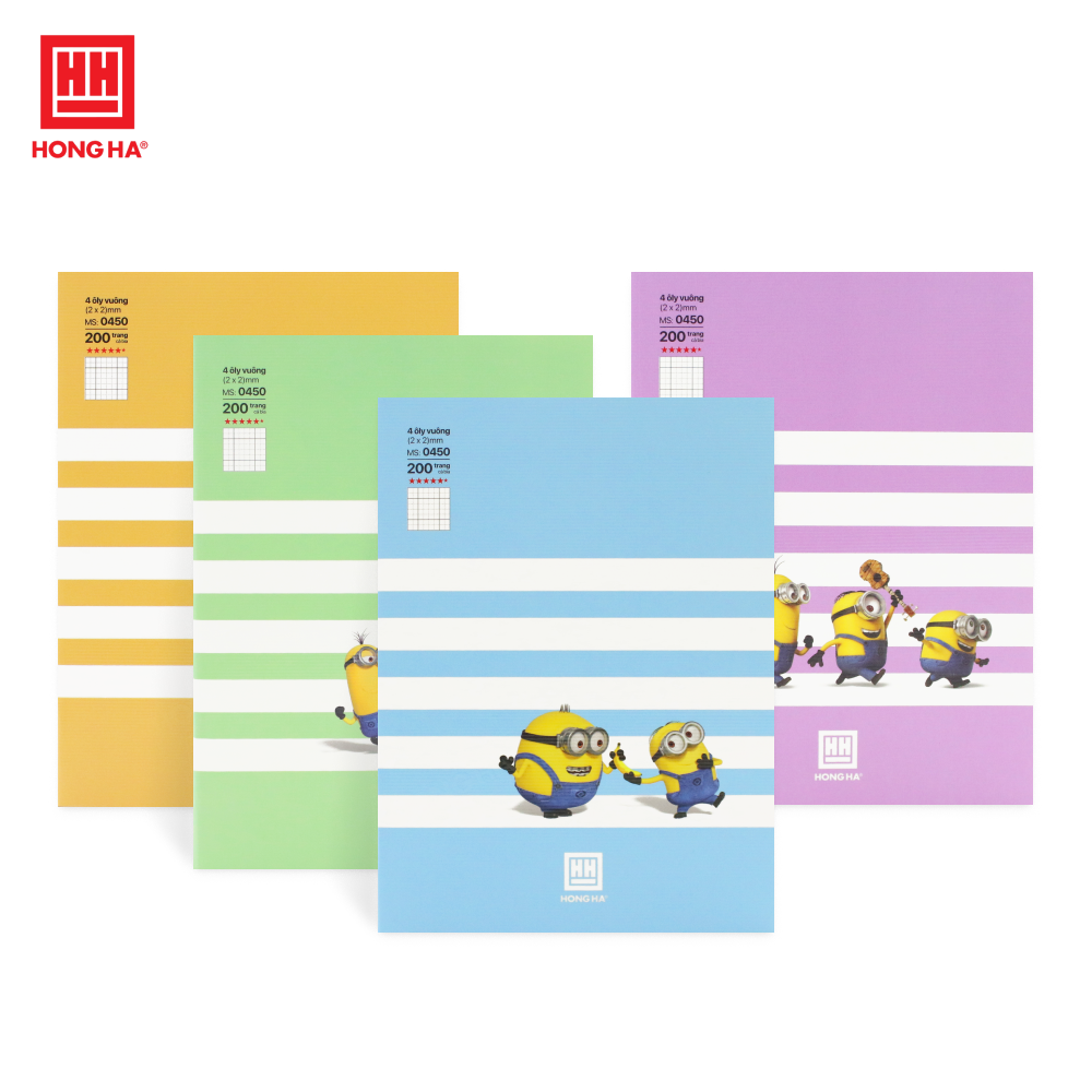 Tập HS Hồng Hà 0450 Minions 200tr 80gsm 4 ô ly (5/80)