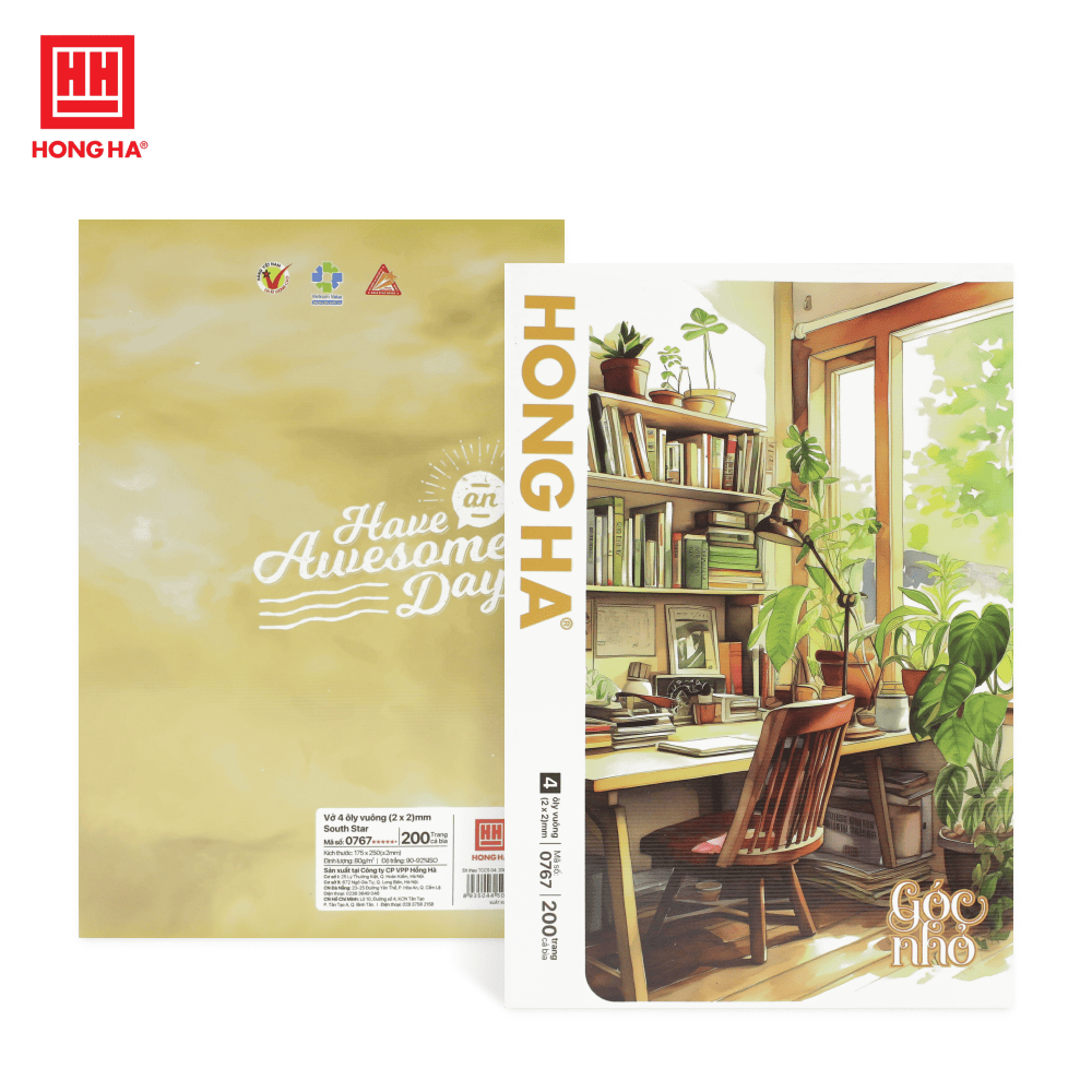 Tập SV Hồng Hà 0767 Góc Nhỏ 4 ô ly 200tr 80gsm (5/50)