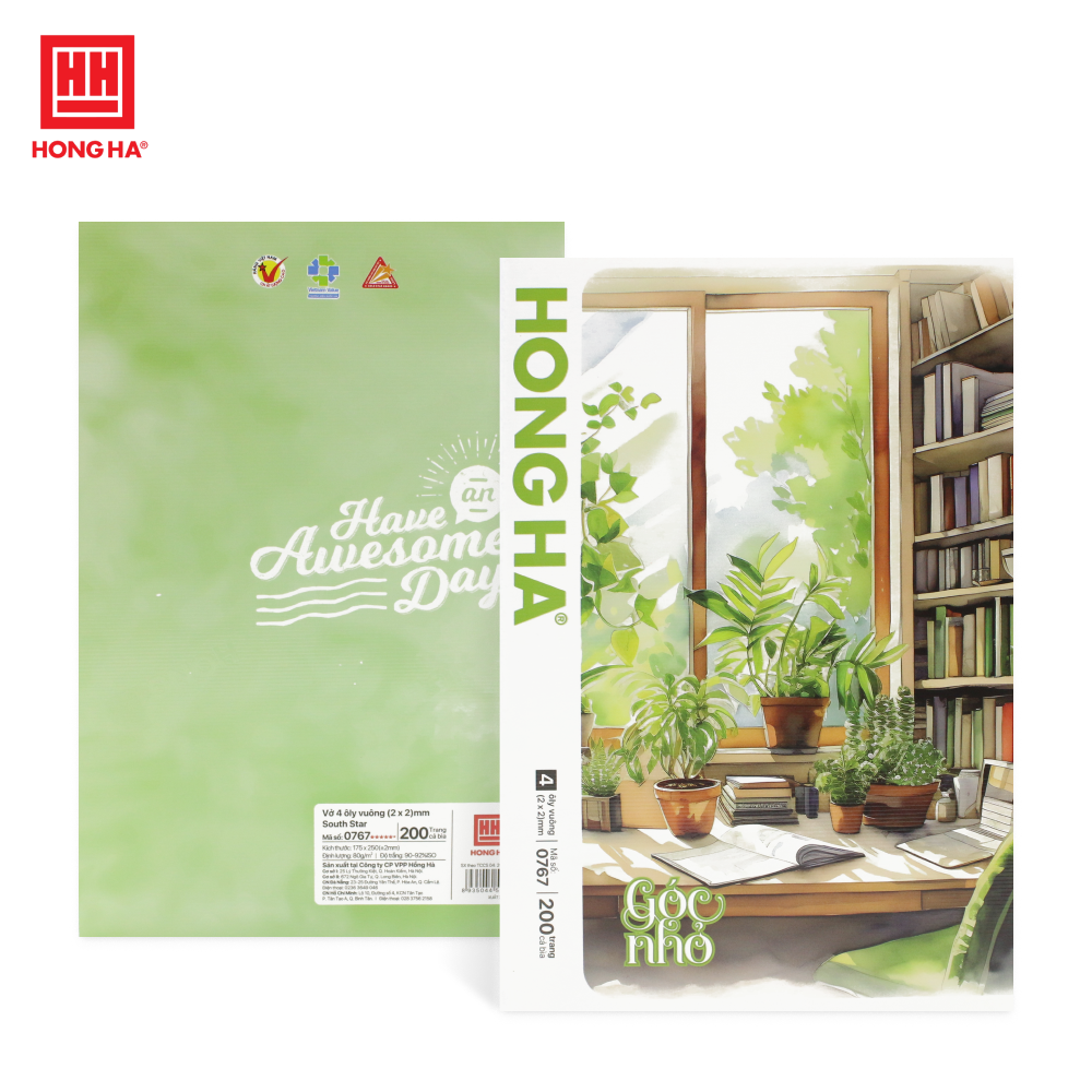 Tập SV Hồng Hà 0767 Góc Nhỏ 4 ô ly 200tr 80gsm (5/50)