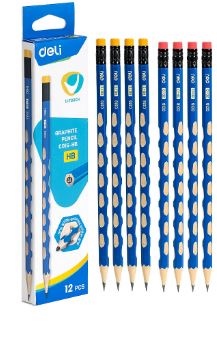 Bút chì gỗ Deli C016 2B có rãnh định vị (12)