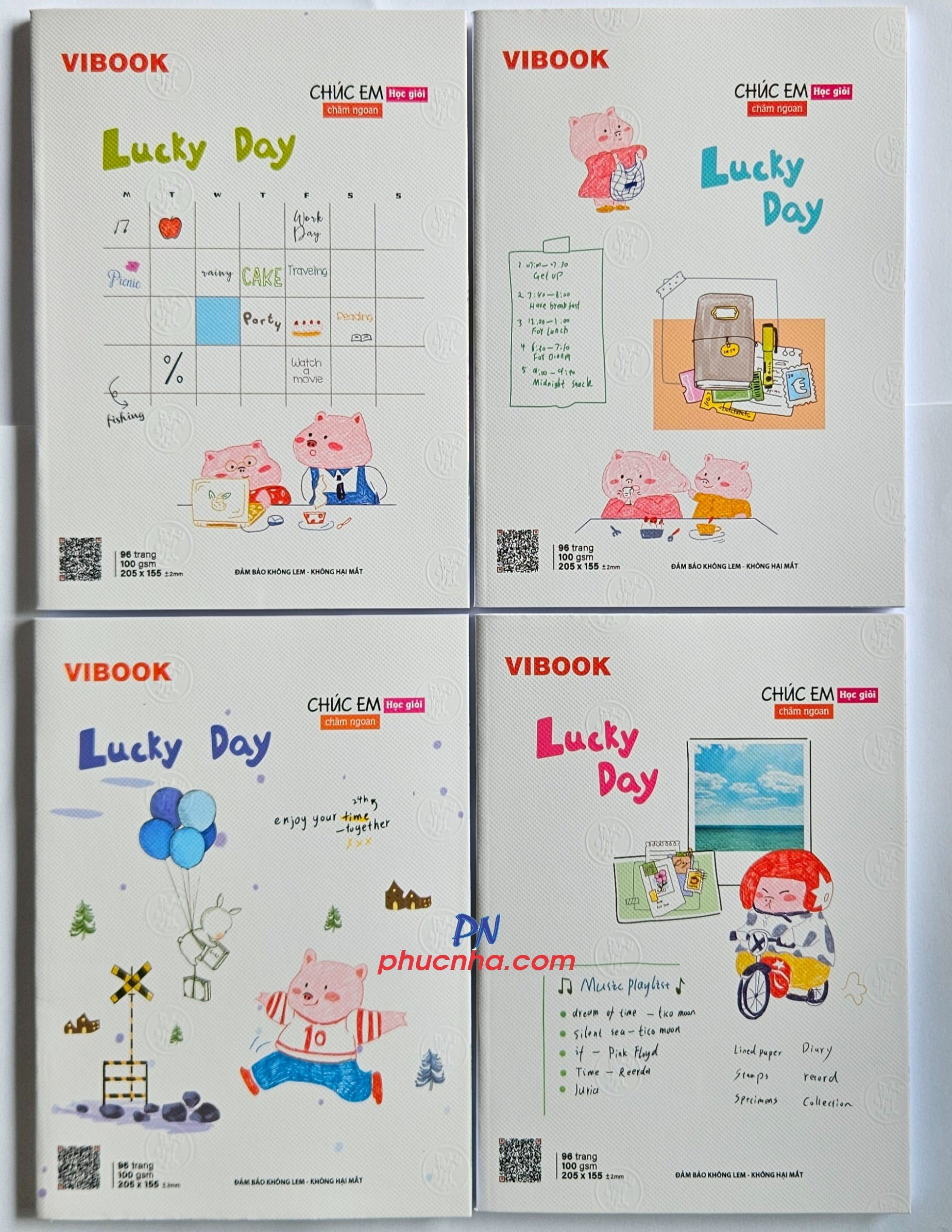 Tập HS Vĩnh Tiến Lucky day 96 trang 100gsm 4 ô ly caro (5/100)