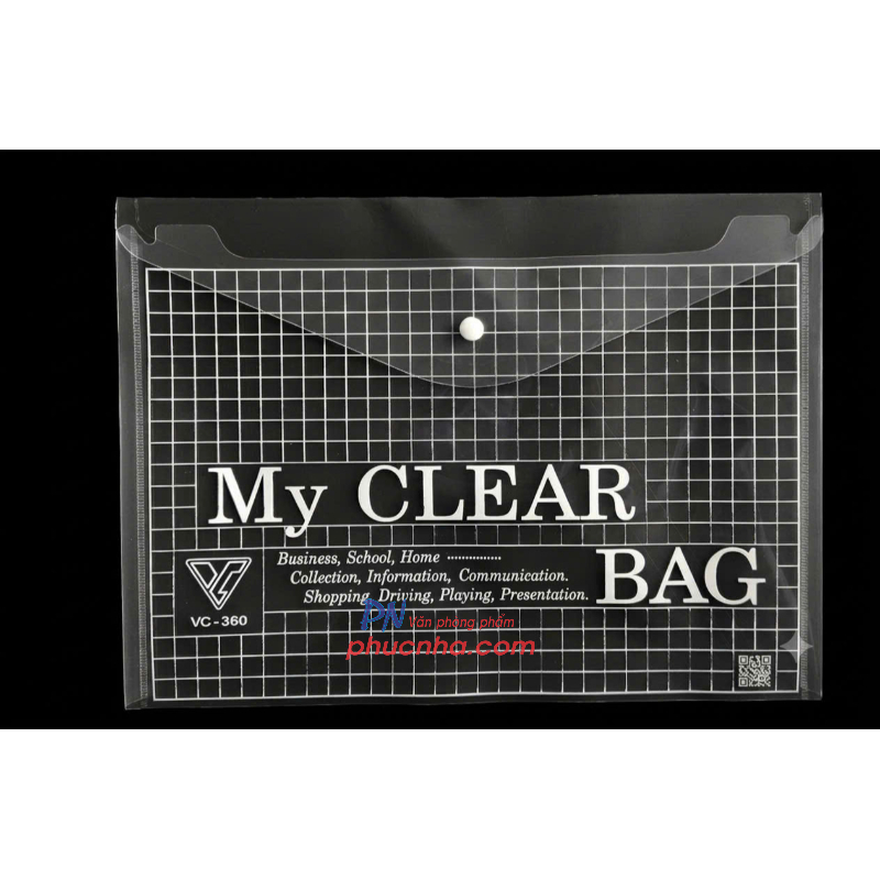 Bìa nút my clear F4 VC-360 25x35cm A4 (12 cái/ xấp) (840)
