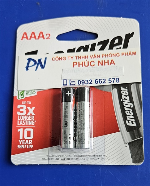 Pin Energizer 3A 1.5V AAA LR03 BP2 E92 (20 vỉ/ hộp)