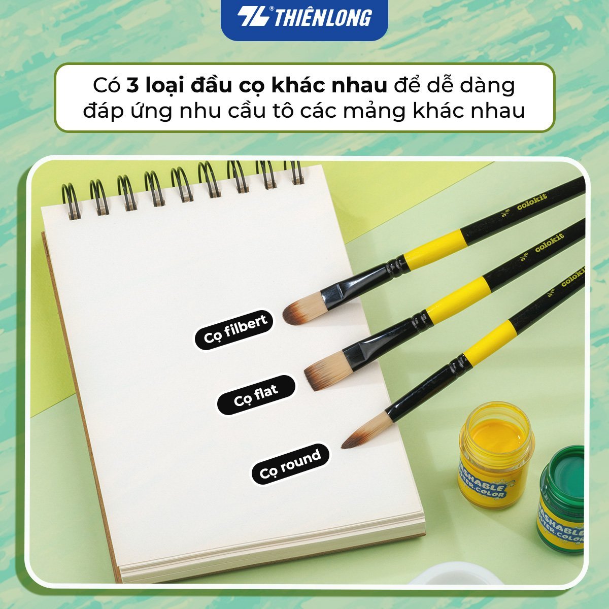Set 5 cây cọ vẽ Thiên Long