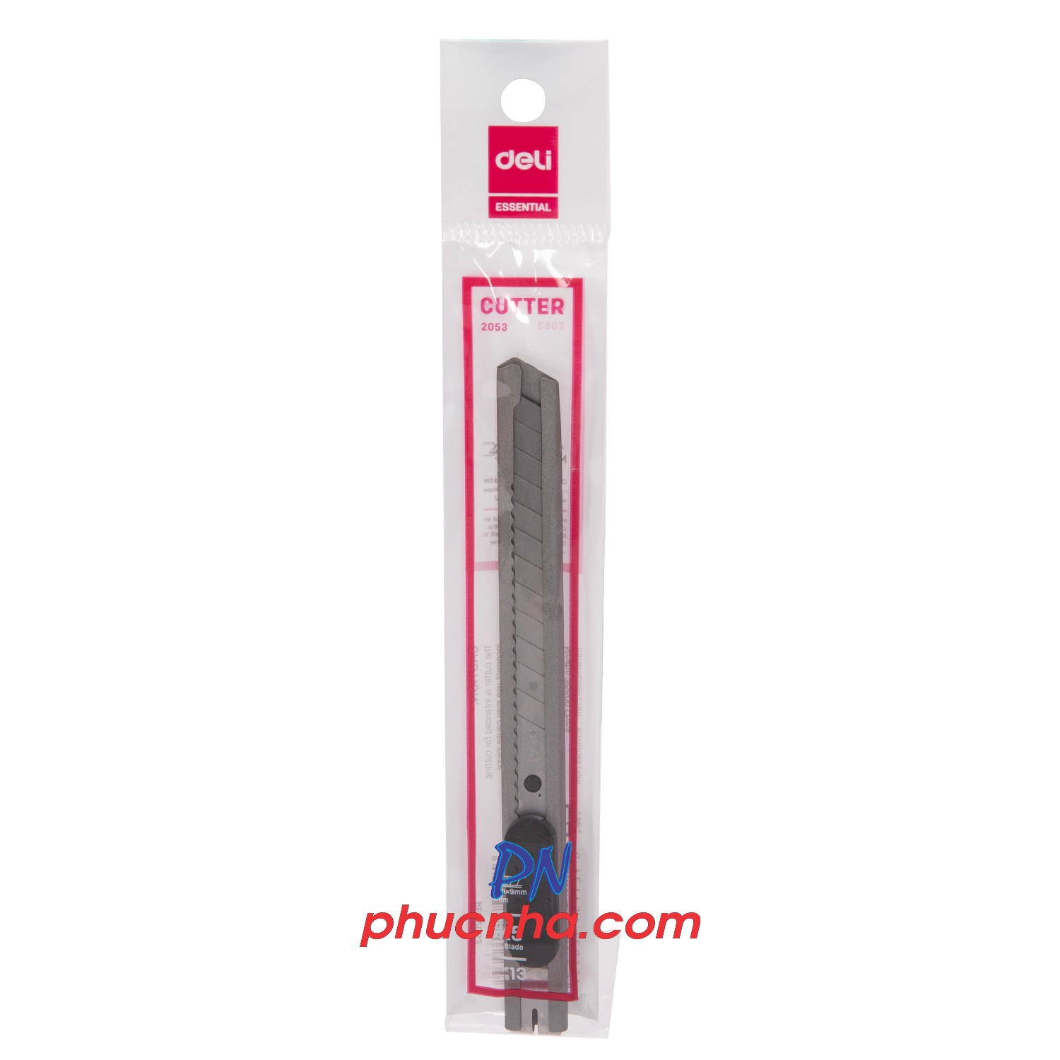 Dao rọc giấy nhỏ 9mm Deli 2053 cán sắt (48)