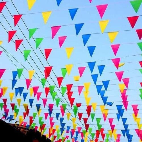 Dây cờ tam giác 7 màu 10 mét/ bộ
