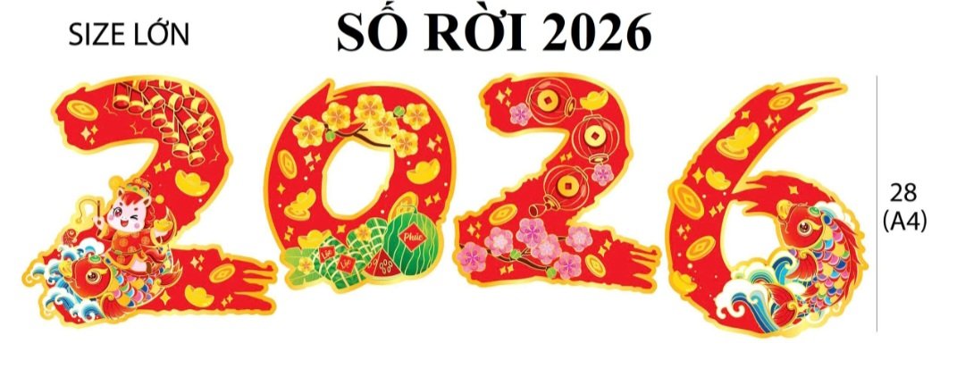 Hình giấy ép nhũ dán cửa trang trí Tết